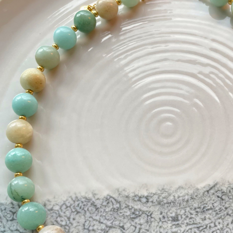 Kralenketting amazoniet Miyuki Goud