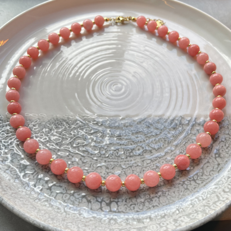 Kralenketting groene aventurijn Miyuki Zilver