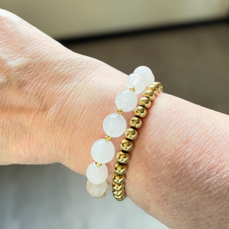 Kralenarmband groene aventurijn Miyuki Zilver