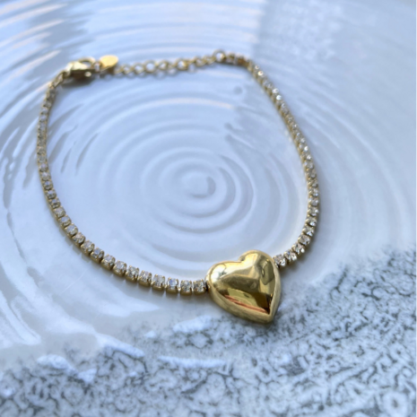 Gift of Love - Armband - Hart zirkonia - Goud