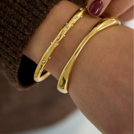 Bangle cuff Organisch - Zilver