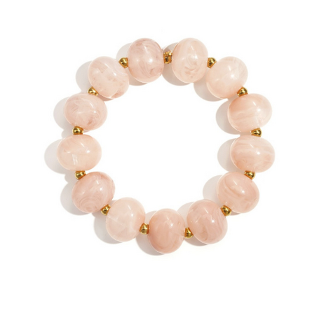 Kralenarmband Ovaal Zalm - Goud