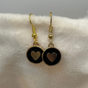 Heart - Earring in a bottle - zwart