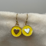 Heart - Earring in a bottle - geel