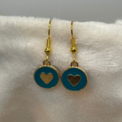 Heart - Earring in a bottle - teal
