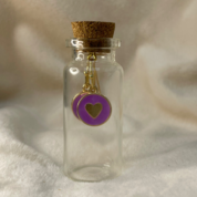 Heart - Earring in a bottle - paars