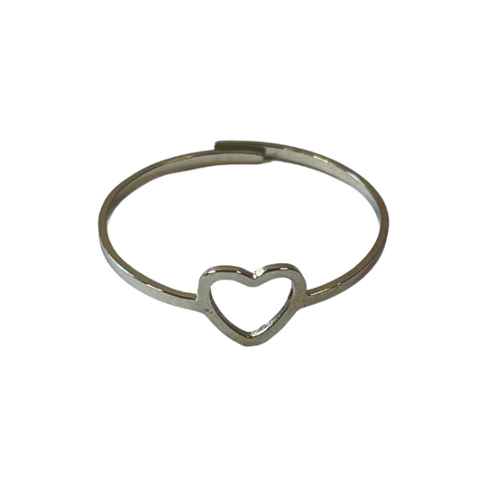 Love heart- Zilver