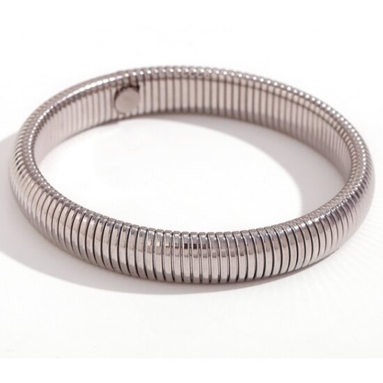 Armband ribbel Large - Zilver