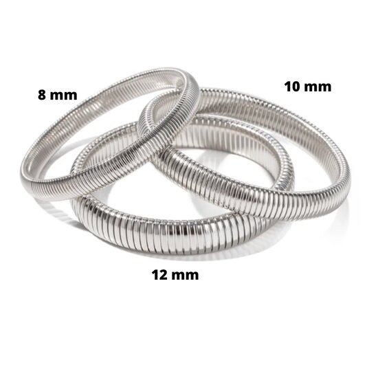 Armband ribbel Small - Zilver