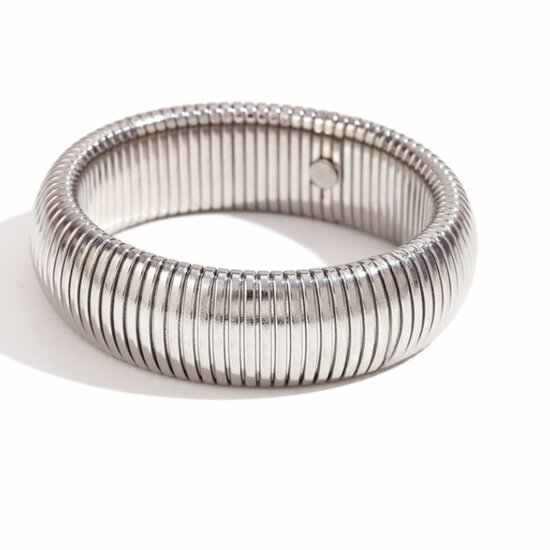Armband ribbel Extra Large - Zilver