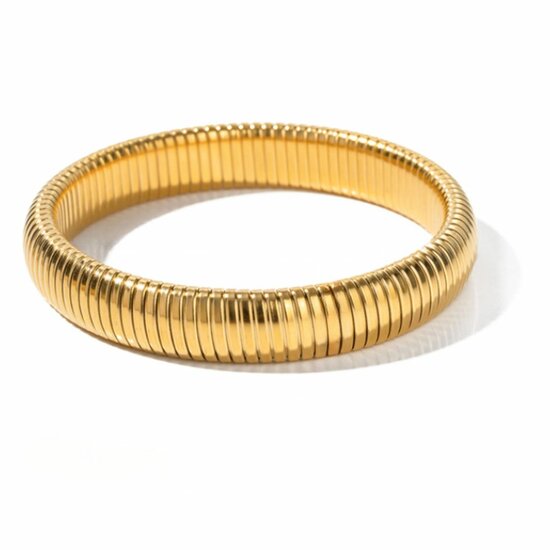 Armband ribbel Large - Goud