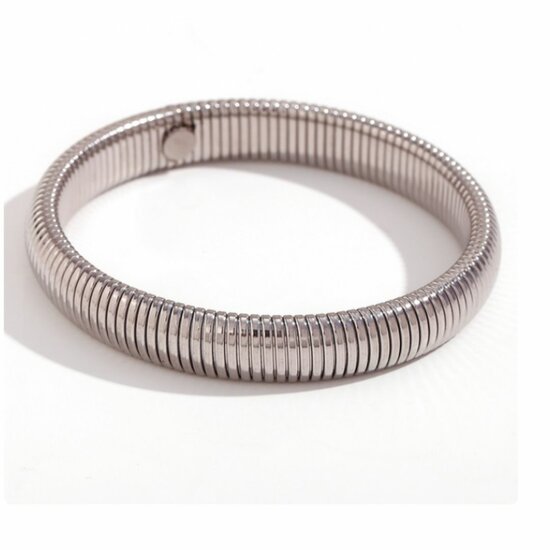 Armband ribbel Medium - Zilver