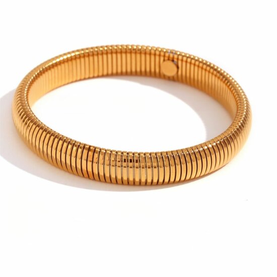 Armband ribbel Medium - Goud