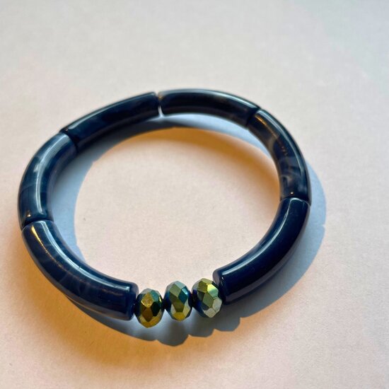 Tube facet metalic blauw