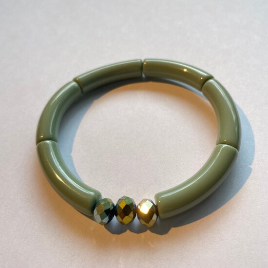 Tube facet metalic olijf groen