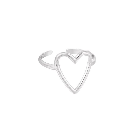 Ring Hart Bewerkt Zilver