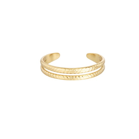 Ring dubbel gevlochten Goud