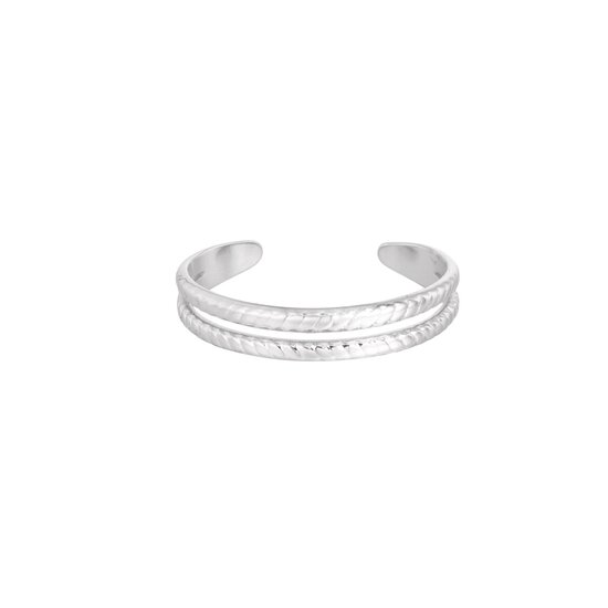 Ring dubbel gevlochten Zilver