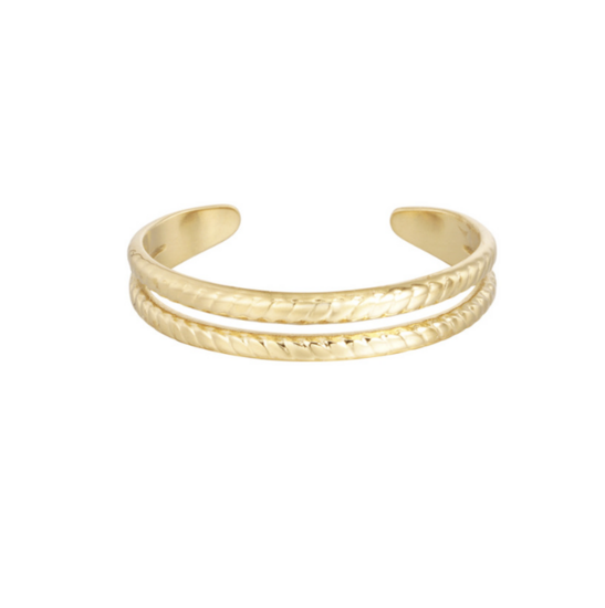 Ring dubbel gevlochten Goud