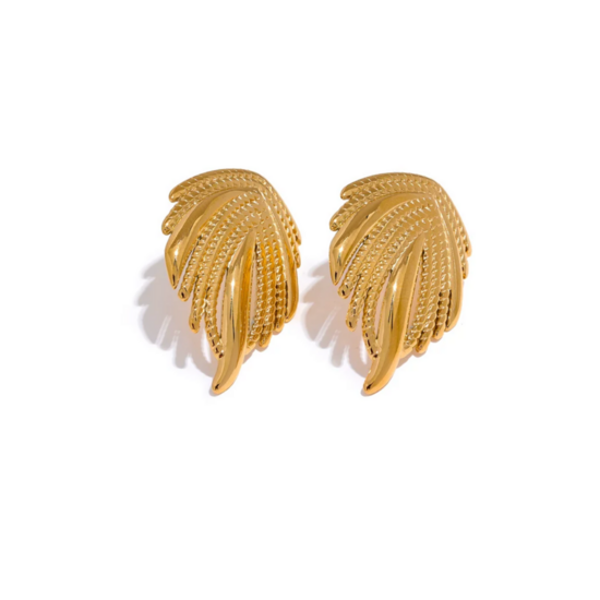 Statement oorsteker met relief Goud