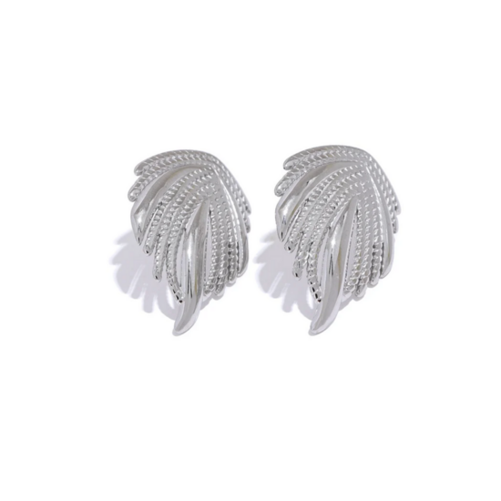 Statement oorsteker met relief Zilver
