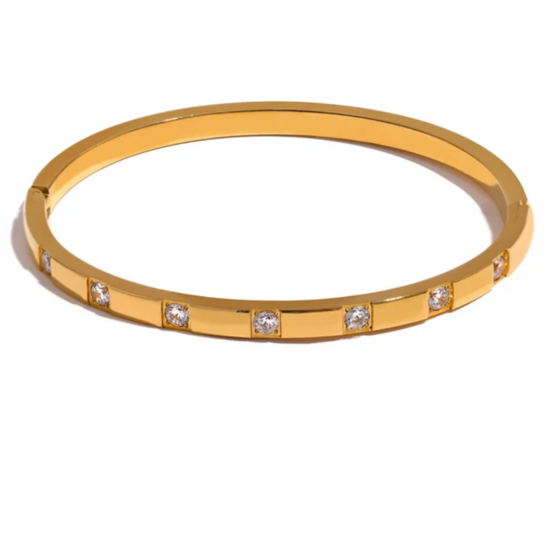 Cubic Diamond Bangle - Goud