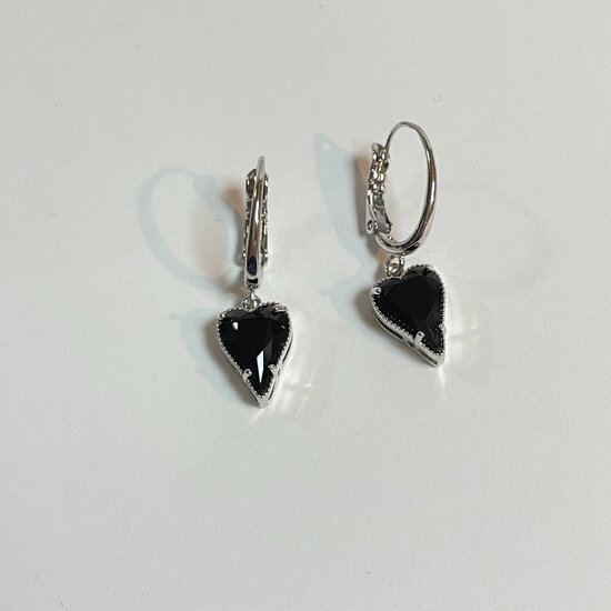 Hart Zwart Ovaal- Zilver