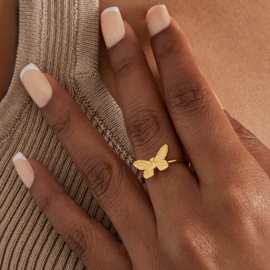 Ring Vlinder Goud