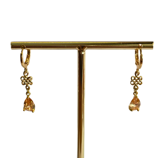 Champagne zirkonia Oorring
