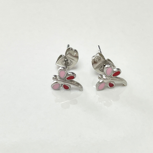 Libelle - Zilver - Roze/Rood
