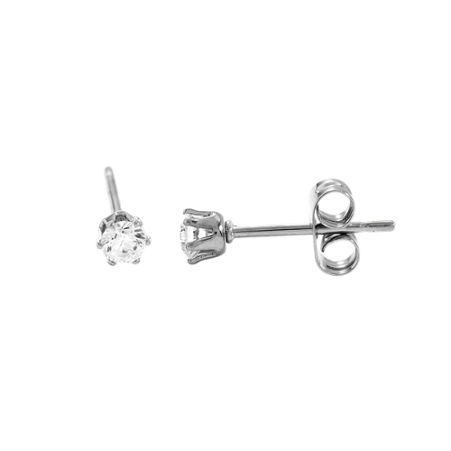 Oorknopje Zirkonia 3mm - Zilver
