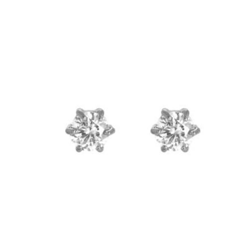 Oorknopje Rond Zirkonia 5mm - Zilver