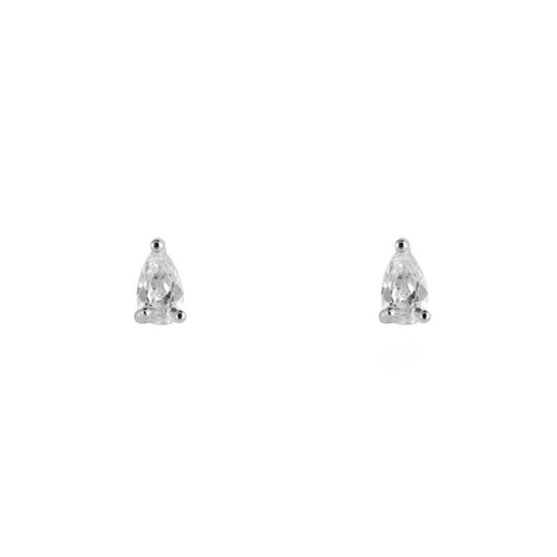 Oorknopje Druppel Zirkonia - Zilver