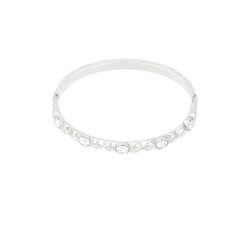 Geo Reliëf Bangle - Zilver