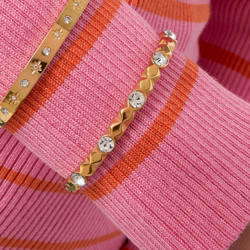 Geo Reliëf Bangle - Zilver