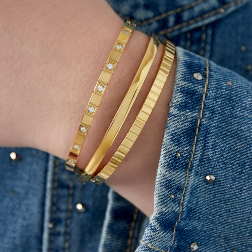 Bangle Streepjes - Zilver