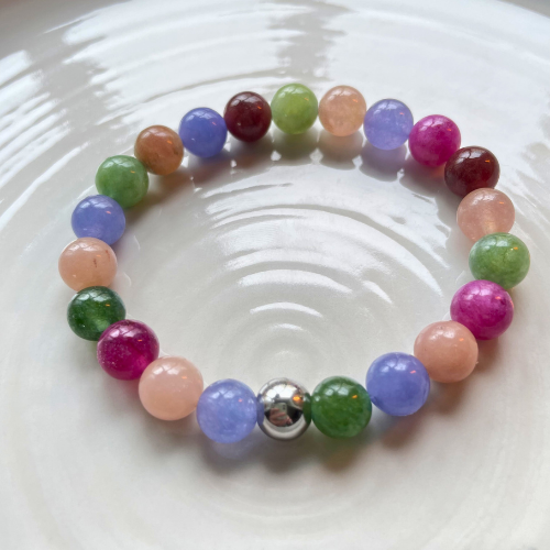 Armband Natuursteen - Toermalijn Multi - Zilver