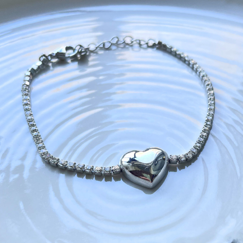 Gift of Love - Armband - Hart zirkonia - Zilver