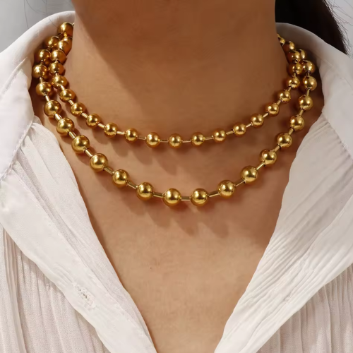Ballchain Ketting 8mm - Goud