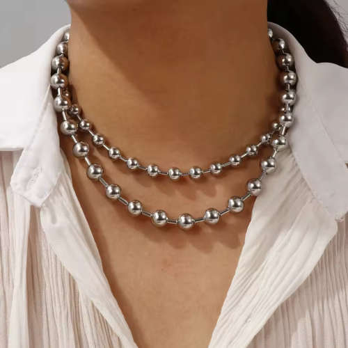Ballchain Ketting 8mm - Zilver