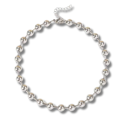 Chunky Ballchain Ketting - Zilver