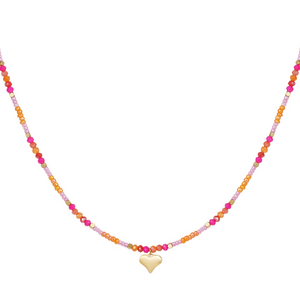 Beads Heart - Fuchsia/Multi