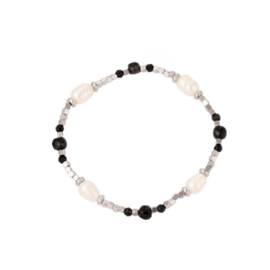 Pearl Black Beads - Zilver
